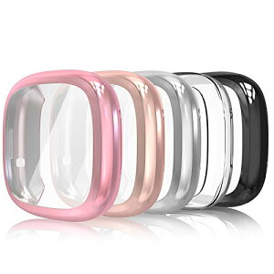 Fitbit Versa 3 / Sense P[X tJo[ \tgTPUf bLH ̌^SʕیJo[ ϏՌ wh~  戵ȒP ҂tBbg 5Zbg 