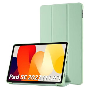 Xiaomi Redmi Pad SE �P�[�X �S�ʕی�J�o�[ ����PU���U�[ TPU ���^ ���y�� �I�[�g�X���[�v�@�\�t�� �O�܃X�^���h�^�u���b�g�P�[�X,�O���[�� ��������