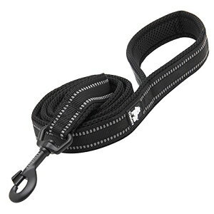 犬用 リード 反射素材 滑り止め 頑丈 小型犬 中型犬 大型犬用 お出かけ お散歩 (ブラック 2.5*110cm)