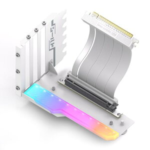 RGB ���� PCIe4.0 GPU�u���P�b�g ���� �O���t�B�b�N�J�[�h�z���_�[ ARGB 5V 3�s��LED���C�g���� PCIe 4.0 X16 Gen4 �t���I�[�v�� PCIe �X���b�g�ɂ̂݌݊������� ���C�U�[�P�[�u���t�� 90�x���p11.5cm/4.52 �C