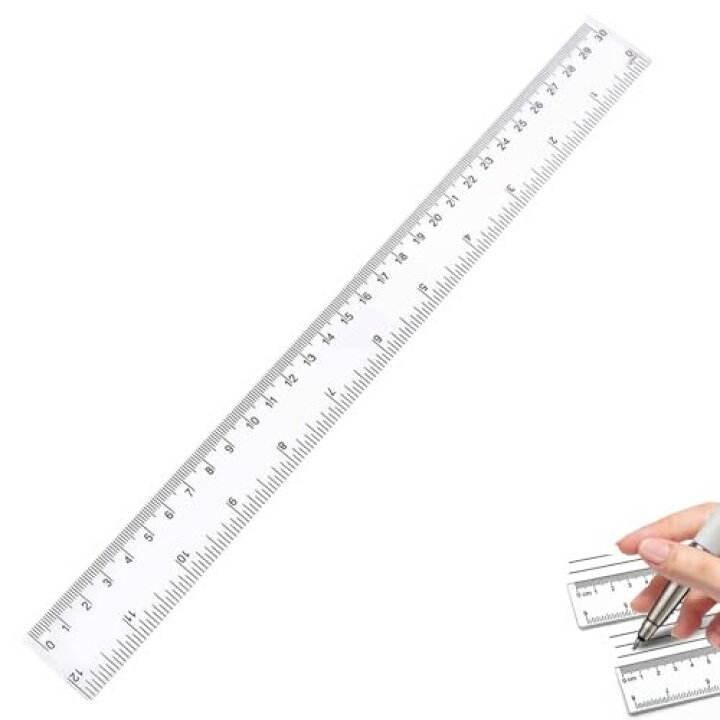 楽天市場】定規 30cm プラスチック 透明 スケール 学習用 図面ツール 