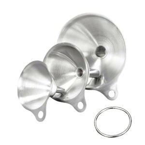 漏斗 ステンレス鋼 3サイズ ミニ ロート 漏斗セット 多機能小型ファンネル 耐久性耐熱性 掃除が簡単 収納便利 お酒 醤油 液体 化粧品 香水 精油 オイル 便利 家庭キッチン用 3点セット 漏斗