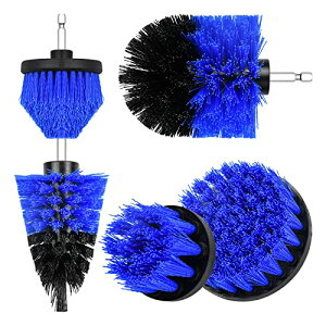 ドリルブラシ アタッチメントセット 電動ドリル ブラシ 掃除 六角軸 5 個セット ブルー ドリルブラシ 掃除 多目的 クリーニングブラシセット バスルーム キッチン タイル グラウト プール フ