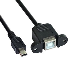 Mini USB 5�s�� �I�X to USB B���X �p�l���}�E���g �^�C�v �P�[�u�� 20cm with Screws ��������