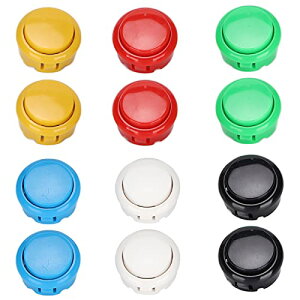�W���C�X�e�B�b�N �Q�[���R���\�[���{�^�� 30mm �����{�^�� �A�[�P�[�h �قƂ�ǂ�Hori��MadCatz�p �X�i�b�v�C�����t�� 12�� �݊��i ��֕i