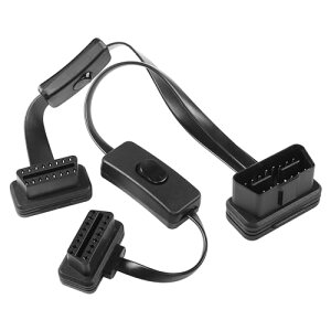OBD-II OBD2 16Pin �I�X-���X �X�v���b�^�[ �X�C�b�`�t�� �t���b�g�����P�[�u���A�_�v�^�[ 0.6M