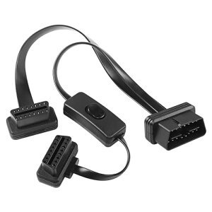 OBD-II OBD2 16Pin �I�X-���X�X�v���b�^�[ �X�C�b�`�t�� �t���b�g�����P�[�u���A�_�v�^�[ 0.5M ��������