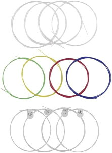 ウクレレ弦 ナイロン ウクレレ弦 ウクレレ ナイロン弦 交換パーツ ウクレレ用アクセサリー 3 フルセット (カラフル クリア ホワイト) 送料無料