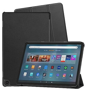 Fire Max 11 タブレット11インチ ケース 保護ケース 手帳型 スマートケース マグネット内蔵 オートスリープ機能 PUレザー カバー スタンド機能付き 衝撃吸収 軽量 薄型 全面保護 (ブラック) 送料