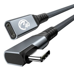 USB 4 P[u 240W 0.3M L Thunderbolt 4 / 3 & USB C^CvcR[h PD 3.1}[d 40Gbps f[^] 8K@60Hzfo iPhone15 MacBook iPad Pro / Air Galaxy S23 S24 Matebook PixelType c@Ή 