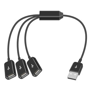 USB 分岐 延長ケーブル USB 2.0 Y字型延長ケーブル USB 2.0 Type A 1 オスから 3 メス Y スプリッターエクステンション延長充電ケーブル PC / 充電器 / ノートパソコン / Uディスク用 データ同期と充電