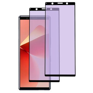 Xperia 5 �K���X�t�B���� �u���[���C�g�J�b�g �S�ʕی� SOV41 SO-01M�t�B���� �G�N�X�y���A 5 �����K���X �t���ی�t�B���� �w��h�~ �C�A�[�� �\��t���ȒP [2���Z�b�g] ��������
