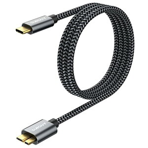 USB C Micro B 3.1 P[u 1M ő10Gbpsf[^] bLRlN^ USB 3.1 OtHDD / SSD n[hhCu / MacBook (Pro) / Galaxy S5 Note 3ȂǑΉ }CNBϊP[u 1m O[ 