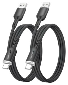 USB Type C P[u 1M ܂ȂP[u VRfލ̗p[2{Zbg]18W[d USB-A USB C USB2.0f[^] Android Auto / CarplayΉ ϋv iPhone16 / 15V[Y / Galaxy S24 ultra / iPad Pro / iPad air 5 / Xp