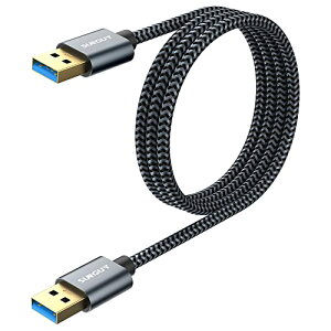 USB3.0 ケーブル USBケーブル 5Gbps高速データ転送 タイプAオス- Aオス 金メッキコネクタ 高耐久性 DVDプレーヤー ハードディスクドライブなどの機種-1m 送料無料
