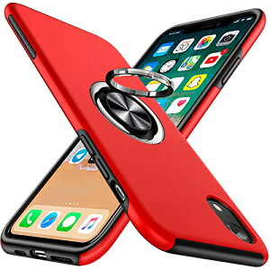 iPhone XR ケース リング付き 耐衝撃 クリア 薄型 スマホカバー スタンド機能 車載ホルダー全面保護 二層構造 レンズ保護 アイフォンxr ケース 滑り防止 指紋防止 おしゃれ 人気 一体型 赤 送料