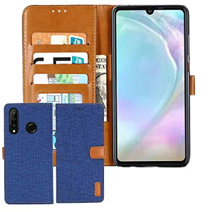 HUAWEI P30 lite MAR-LX2J / Premium HWV33 / HWU36 / nova 4e �P�[�X �蒠�^ �f�j�� p30���C�g �m�x4e �J�o�[ �J�[�h���[ �X�}�z�P�[�X ���z�^ �ی�P�[�XP30lite �u���[ ��������