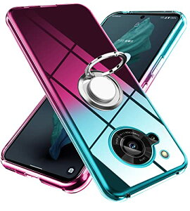 AQUOS R7 ケース リング 透明 tpu 薄型 軽量 シリコン グラデーション色 ケース 耐衝撃 指紋防止 車載ホルダー防塵 一体型 人気 携帯カバー 送料無料