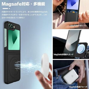 Galaxy Z Flip6 �P�[�X MagSafe �ϏՌ� �M�����N�V�[ Z �t���b�v6 �J�o�[ ���C�����X�[�dzflip6 �X�}�z�P�[�X PC ���^ �y�� �C�菝�h�~ �����h�~ �X�g���b�v�z�[���t�� (�u���b�N) ��������