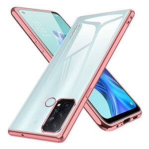 OPPO Reno5 A ケース クリア Reno5a スマホケース ソフト tpu 透明 背面クリア メッキ加工 超軽量 耐衝撃 シリコン レンズ保護 ストラップホール カバー ローズゴールド 送料無料