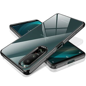 SONY Xperia 5 III �P�[�X �N���A �X�}�z�P�[�X Xperia5iii SO-53B SOG05 �J�o�[ ���� ���^ �\�t�g TPU �ϏՌ� ���b�L���H �X�g���b�v�z�[���t�� �y��(�u���b�N) ��������