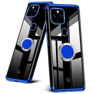 Google Pixel 5a 5G ケース リング クリアケース ソフト TPU 耐衝撃 薄型 シリコン 透明 グーグル ピクセル 5aケース スタンド機能 360回転 車載ホルダー スマホカバー クリスタル 黄変防止 ストラッ