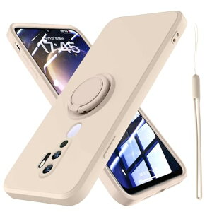 OPPO A5 2020 ケース シリコン 薄型 リング付き 可愛い スリム ソフト カバー 耐衝撃 TPU ストラップホール シンプル スマホケース 耐久性 スタンド機能 サラサラ 指紋防止 オッポ A5 カバー 白 送