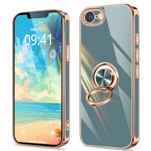 iPhone 16e �P�[�X �����O�t�� �A�C�t�H�� 16e �J�o�[ �����O �ϏՌ� �S�ʕی� ���C�J�[�X���� tpu �\�t�g ���^ �X�^���h�@�\�t�� 360��] �ԍڃz���_�[ �A�C�t�H���P�[�X(�O���[) ��������