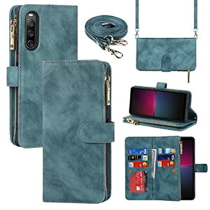 Xperia 10 IV ケース 手帳型 縄掛け SO-52C SOG07 肩掛け 斜めがけ ショルダー TPU PUレザー マグネット Sony Xperia 10 IV 財布型 お札 小銭 大容量 収納 スタンド 10iv 10 4代 ストラップ付き 落下防止 耐衝撃