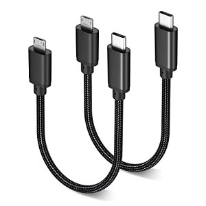 Type C Micro USB P[u 0.3m 2{Zbg (USB C to micro) OTGP[u 2.4Ao ^CvC }CN ^CvB [dP[u USB2.0 f[^] AndroidX}z ȂǂɑΉ (ubN) 