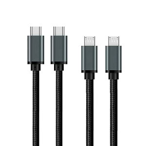 Type C Micro USB P[u 0.3m 2{Zbg (USB C to micro) OTGP[u 2.4Ao ^CvC }CN ^CvB [dP[u USB2.0 f[^] AndroidX}z ȂǂɑΉ (O[) 