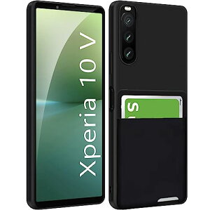 Xperia 10 V P[X wʎ[ ϏՌ J[h[ ^ y TPU Jo[ Xgbvz[t ϖh~ wh~ GNXyA 10 v X}zP[X (ubN) 