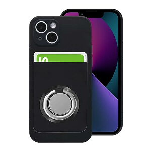 iPhone 13mini P[X wʎ[ ϏՌ J[h[ Ot X^h@\t ԍڃz_[Ή ^ y TPU Jo[ Xgbvz[t ϖh~ wh~ iPhone 13~j P[X (ubN) 