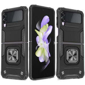 Galaxy z flip5 �P�[�X �X�}�z�P�[�X + Samsung Galaxy z flip 5 �K���X�t�B���� �����K���X �����O �X�^���h�@�\ �t�� �g�уP�[�X �ϏՌ� ���u���@�\ �T���X�� �M�����N�V�[ galaxy+z+flip5 �w�� �J�o�[ (��) 