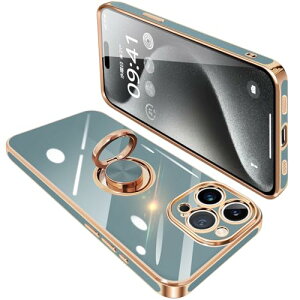 iPhone 15 Pro P[X Ot ACtH15Pro O Jo[ ϏՌ TPU 360°] X^h@\ bLH ԍڃz_[ Xgbvz[t 6.1C` (O[u[) 