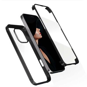 iPhone 16 Pro Max P[X 360xی  Sʕی 9H KX + PCf + TPU op[ ϏՌ C菝h~ ^ Qi[dy h~ wh~ ACtH16 v}bNX Jo[ (ubN) 