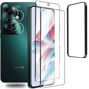 OPPO Reno11 A ガラスフィルム+ oppo reno11 a カメラフィルム Reno11 A 指紋認証 硬度9H 耐衝撃 スクラッチ防止 自動吸着 気泡ゼロ 指紋防止 露出オーバー防止 オッポ リノ11 エー 保護フィルム「2+2+1枚