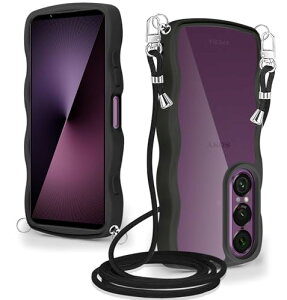 Xperia 1 VII ケース SO-51F カバー クリア ショルダー 耐衝撃 かわいい 人気 透明 エクスペリア 1 VII スマホケース 薄型 軽量 首かけ 肩掛け 縄掛けケース ストラップ付き 取り外し可能 長さ調整可