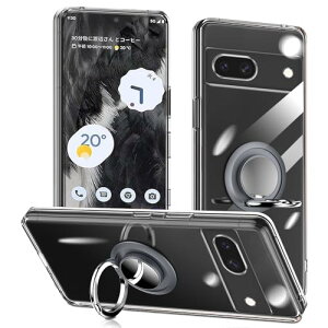 Google Pixel 8a ケース リング付き 透明 ピクセル 8A スマホケース リング クリア シリコン 薄型 スタンド機能 耐衝撃 耐久 滑り止め (Google Pixel 8a クリア) 送料無料