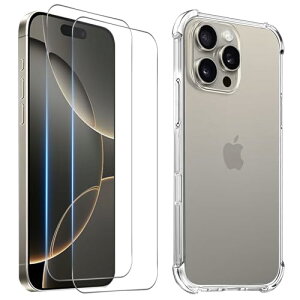 iPhone 16 Pro Max tB (2) + P[X KXtB tیtB KX Uh~ 3D TouchΉ x wh~ }bNX Jo[ _ TPU S ~ h~ 菝h~ 