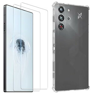 RedMagic 10 Pro+ / 10 Pro ケース + フィルム (2枚入り) ガラスフィルム 液晶保護フィルム 強化ガラス 飛散防止 超薄 3D Touch対応 高感度 指紋防止 カバー 柔軟 TPU 全透明 滑り止め 落下防止 すり傷防