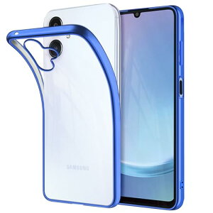 Galaxy A25 ケース クリア SC-53F SCG33 カバー 透明 Samsung ギャラクシー A25 スマホケース TPU 薄型 耐衝撃 スリム メッキ加工 黄変防止 ストラップホール付き サムスン a25 ケース ブルー 送料無料