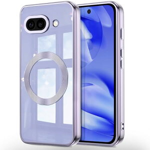 Google Pixel 9A ケース クリア ピクセル 9A スマホケース ワイヤレス充電 透明 ソフト tpu 軽量 カバー 薄型 背面クリア 紫 ストラップホール付き 耐衝撃 パープル 送料無料