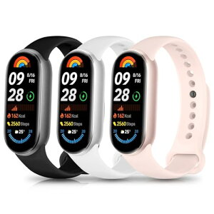 3������ �o���h Xiaomi Smart Band 10/Xiaomi Smart Band 9/ 8 �V���R�� �X�g���b�v ���[�v �ւ��x���g ���v�x���g �X�|�[�c �h���� �y�� �V���I�~ �X�}�[�g 10�p �����o���h (�u���b�N+�z���C�g+�s���N) ��