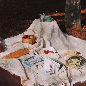 レジャーシート 90*90CM 1-2人用 ピクニックシート ピクニックマット 北欧 レースの布デザイン 遠足 運動会 お花見 INS写真 軽量 薄型 コンパクト収納 携帯便利 ゆったり座れる