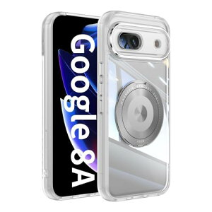 Google Pixel 8a ケース リング 360°回転可能 スタンド機能 MagSafe ストラップホール付き スマホケース グーグル ピクセル 8a ケース 携帯カバー 耐衝撃 マグセーフ 薄型 おしゃれ ホワイト 送料無