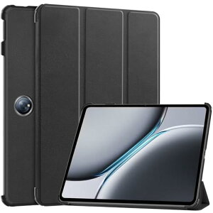 OPPO Pad 3 Pro �P�[�X �ی�P�[�X ���烌�U�[ �S�ʕی� ���߉\ �Փ˖h�~ ���^ �y�� �ǂ���G�� ������ �X�^���h�@�\�t�� OPPO Pad 3 Pro �^�u���b�g �P�[�X (�u���b�N) ��������