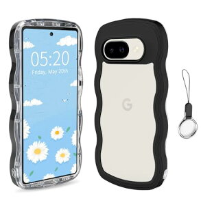 送料無料 Google Pixel 9A ケース 耐衝撃 滑り止め スマホケース ウェーブ 波 フレーム うねうね フィット スマホカバー 韓国 可愛い 女性用 女子向け クリア TPU カバー 波状エッジ ソフトシェル