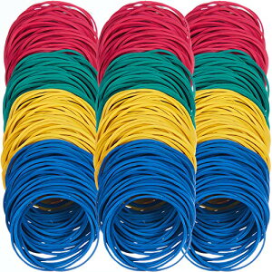 輪ゴム ゴムバンド 約300個 内径38mm 折径60mm 引っかけて束ねる 電線 配線 園芸 農業資材 支柱 結束 まとめる (赤 青 黄色 緑) 送料無料