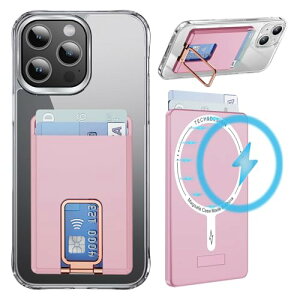 MagSafe カードケース スマホスタンド MagSafeウォレット カード入れ SUICA 定期入れ カードホルダー スリム スキミング防止 落下防止 iPhone シリーズ スマホリング 全機種 磁力吸着 脱着簡単 片手